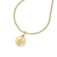 Dower and Hall - Lumiere, White Sapp Set, Yellow Gold Plated - Locket, Size 18" - LLK51-V-WS-18