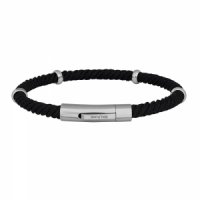Son of Noa - Fabric - Stainless Steel - Cord Bracelet, Size 21cm - 889003-BLACK21