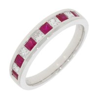 Guest and Philips - OPM, D 35pt Ruby 0.54ct Set, Platinum - Diamond and Ruby HET Ring