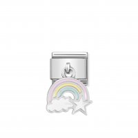 Nomination - Composable Classic , Stainless Steel/Tungsten Rainbow Charm
