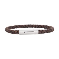 Son of Noa - Leather - Stainless Steel - Bracelet, Size 21cm - 897008-GREY23
