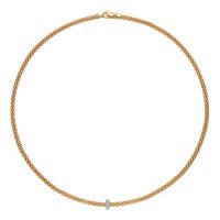 Fope - Prima, Diamonds 0.18ct Set, Yellow Gold - 18ct Necklace, Size 450mm - 745CBBR