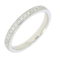 Oro - Diamond 0.25ct Set, Platinum - Half Eternity Ring, Size N