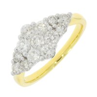 Guest and Philips - Cluster, Diamond 1.25ct Set, Yellow Gold - 18ct Ring, Size O 18RIDI81338
