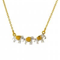 Alex Monroe - Marching Elephants, Sterling Silver Necklace AM2004N-MIX