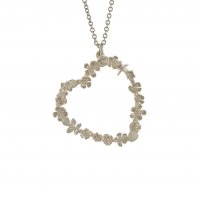 Alex Monroe - Floral Heart & Star, Sterling Silver Necklace - SLN2-S