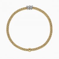 Fope - Prima, D 0.20ct Set, Yellow Gold - 18ct Bracelet, Size 185mm