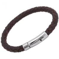 Unique - Leather, Stainless Steel - Bracelet, Size 23cm A40DB