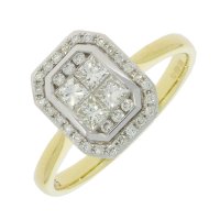 Guest and Philips - D 50pt 36st Set, Yellow Gold - White Gold - OPM Octag Ring 09RIDI81123