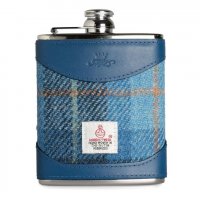 Guest and Philips - Hip Flask, Stainless Steel - Leather - Size 6oz MW1106HARRI-BLUE