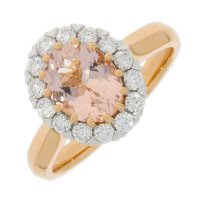 Guest and Philips - D 50pt 14st Morg Set, Rose Gold - White Gold - 9ct Ring, Size 9x7 18RIDG86978