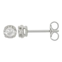 Guest and Philips - D 25pt 2st Ill 50pt look, White Gold - 9ct Stud Earrings 09EASD82142
