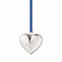 Georg Jensen - Heart, Rhodium Plated - Holiday Ornament, Size H: 54 mm / W: 50 mm / D: 51 mm 10019964