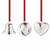 Georg Jensen - Gift Set, Rhodium Plated Bell Ball Heart 10019966