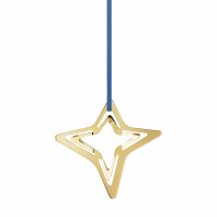 Georg Jensen - Four Point Star, Yellow Gold Plated - Holiday Ornament, Size H: 68 mm / W: 40 mm / D: 20 mm 10019942