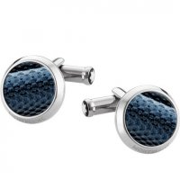 Mont Blanc - Meisterstuck, Blue Laquer Set, Stainless Steel - Cufflinks 112904