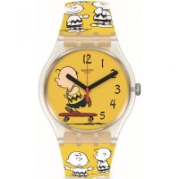 Swatch - Pow Wow, Plastic/Silicone Peanuts Quartz Watch SO29Z101