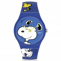 Swatch - Hee Hee Hee, Plastic/Silicone - Peanuts Quartz Watch, Size 41mm SO29Z106