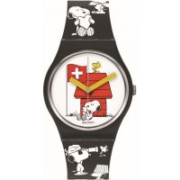 Swatch - Grande Bracchetto, Plastic/Silicone Peanuts Quartz Watch SO28Z107