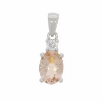 Guest and Philips - 9ct W/G Diamond and Morganite Pendant 09CIDG87174