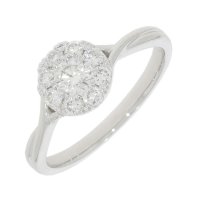 Guest and Philips - 50pt 9st D 1.25ct Set, White Gold - 9ct W/G Diamond Cluster Ring 09RIDI82101