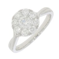 Guest and Philips - Diamond Set, Platinum - 1ct 9st D Rnd "3ct Look" Cluster Ring PLRIDI81573