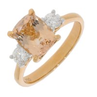 Guest and Philips - 40pt Dia/Morg Set, Rose Gold - White Gold - 18ct Diamond and Morganite Ring 18RIDG87842