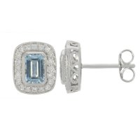 Guest and Philips - Aquamarine Set, White Gold - 18ct 2st Aqua D 25pt 40st Earrings 18EASG87612