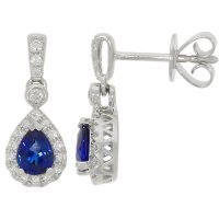 Guest and Philips - 20pt Dia/Sapp Set, White Gold - Diamond and Sapphire Drop Earrings 18EADG86882
