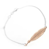 Virtue - Feather , Sterling Silver Adjustable Bracelet