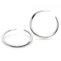 Kit Heath - Bevel Cirque, Sterling Silver Hoop Earrings, Size 45mm
