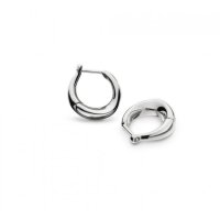 Kit Heath - Bevel Curve, Sterling Silver Small Hoop Earrings