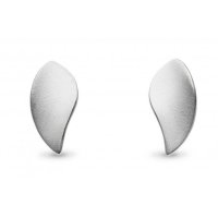 Kit Heath - Ladies St. Enchanted Leaf, 600 Set, Silver Sandblast Stud Earrings