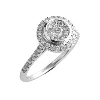 18ct. White Gold and Diamond, Cluster Ring.