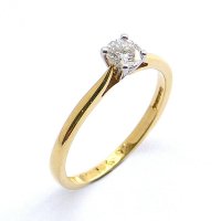 Solitaire Diamond Ring in 18ct. Yellow and White Gold