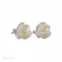 Banyan - Sterling Silver Matt Buttercup Stud Earrings Ea1326-00