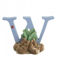 Enesco - Flopsy Bunnies, Alphabet, Initial W Figurine