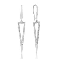 Waterford - cz Set, Sterling Silver - - Triangle Earrings