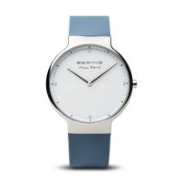Bering - Max Rene, Stainless Steel with Blue Silicone Strap Watch - 11540-700