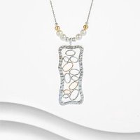 Banyan - Fine Silver and Gold Wire Bubble Pendant Necklace
