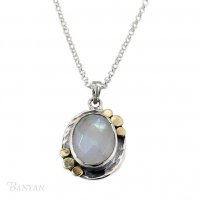 Banyan - Moonstone Set, Sterling Silver Pendant and Chain, Size 18" PE1651-E1