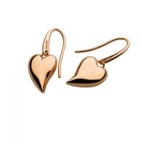 Kit Heath - Desire Lust Heart Rose Gold Plate Drop Earrings