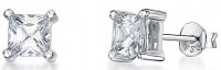 Jools - Cubic Zirconia Set, Sterling Silver - Stud Earrings, Size 5mm HBE5SQ