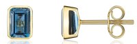 Guest and Philips - Topaz Set, Yellow Gold - 9ct Blue Earrings, Size 7x5mm 33-33-008