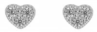 Gecko - Heart 1, Cubic Zirconias Set, Sterling Silver - Stud Earrings E6167C