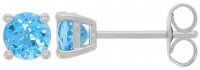 Guest and Philips - Topaz Set, White Gold - 9ct 2st BT Rnd 4 Claw Stud Earrings, Size 5mm 09EASH86772