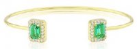 Waterford - Created Emerald CZ Set, Yellow Gold Plated - Bangle