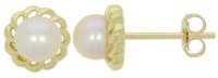 Guest and Philips - Pearl Set, Yellow Gold - 9ct 2st FWCP Rosette Stud Earrings, Size 5-5.5mm  09EASP87031
