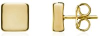 Guest and Philips - Polished Concave Square, Yellow Gold 9ct Stud Earrings 10-01-333
