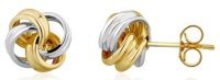 Guest and Philips - Yellow, White Gold 9ct Knot Earrings 10-15-237